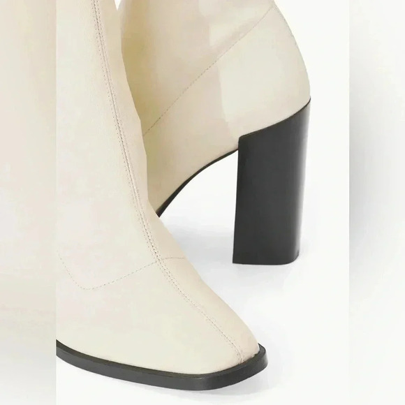 STAUD NWT Cream Off White with Block heel, Over the Knee Thigh High Boots, Sz37 - Picture 5 of 5